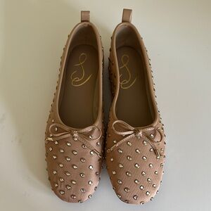 New Sam Edelman Tan Studded Flats. Size 6.5.